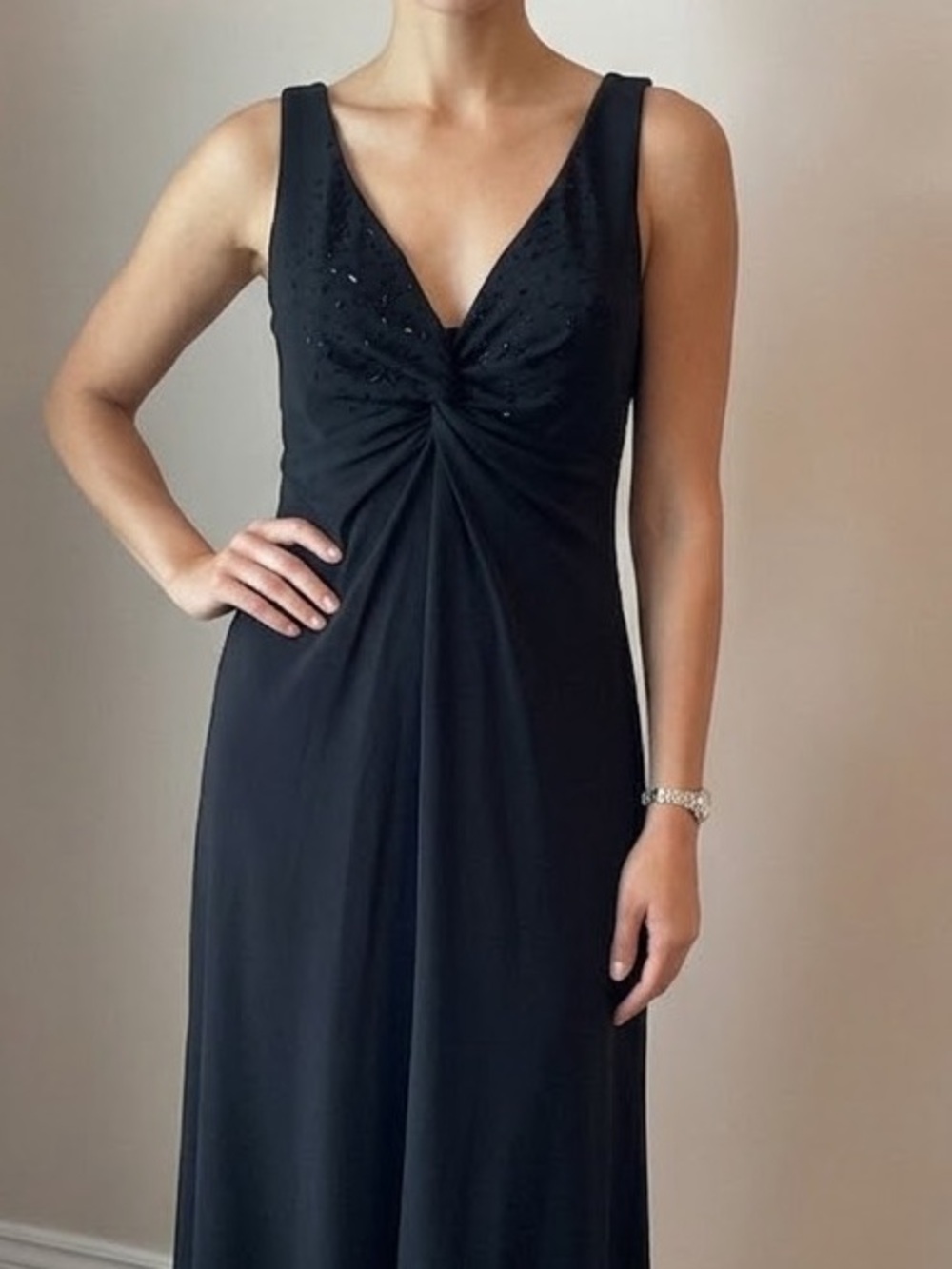 Selina Studio Twist-Front Beaded Dress